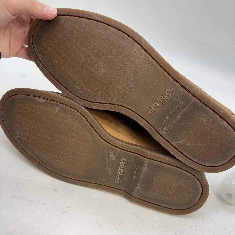 Sperry Top-Sider Leather Boat Shoes Mens 9 M Brown Slip On Loafers Mocs Dillards